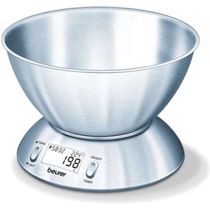 Beurer KS 54Bilancia da Cucina con Ciotola in Acciaio Inox