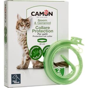 CAMON | Collare Barriera per Gatto Olio di Neem, Rilascia un Gradevole Odore, Resistente all'Acqua, Protezione per Circa 2 Mesi, 35cm