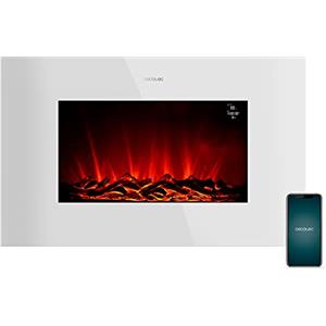 Cecotec Camino elettrico pronto caldo 3590 fiamme collegate bianco. 2000 W, dimensioni 35, WiFi, 2 livelli di potenza, telecomando, timer, 30 m2 05829