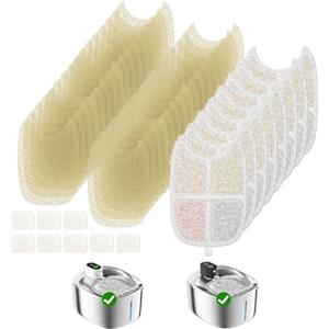 APD APETDOLA 8 Pack Filtri per APETDOLA 4L Cordless Fontanella per Gatti in Acciaio Inossidabile con Multi-filtrazione, Filtro per Fontana per Gatti con Batteria e Sensore di Movimento-FS10Pro