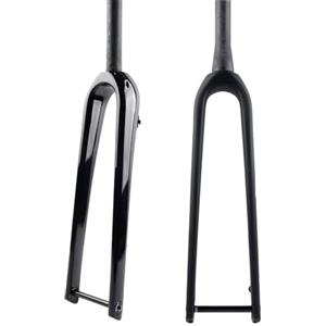QAINKUN Forcella Mtb Bici da strada Gravel 700C in fibra di carbonio completa, ciclocross, viaggio, freno a disco piatto con perno passante, forcella anteriore rigida dritta conica Forcella Della Bicicletta(S