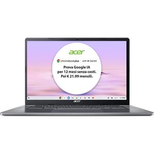 Acer Notebook Acer Chromebook Plus 515 CB515-2H-34ZU Laptop con IA Google, 15.6