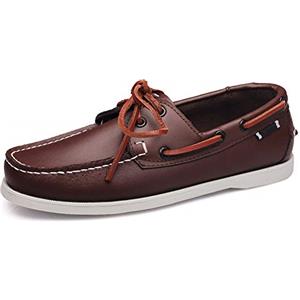 Classic Pink Mocassini da Uomo in Pelle con Lacci e Lacci Scarpe Casual da Barca in Pelle Piatta Bianca 41 EU