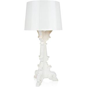 Kartell Bourgie Lampada da Tavolo Dimmerabile E14 Bianco/Oro - Design Ferruccio Laviani, Materiale Policarbonato, Dimensioni 37x68-78cm