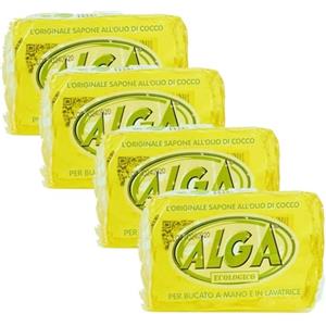 Generico Alga Sapone Ecologico, Detersivo per Bucato a Mano e Lavatrice, 100% Naturale - 4 x 400gr