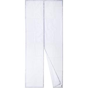 Apalus Zanzariera con Magneti per Porte, 85x220 CM - Rete Fine, Tenda Totalmente Magnetica, si Chiude da Sola - Non Accorciabile (Bianco)