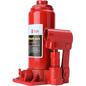 Cozyel Cric Idraulico a Bottiglia, 5 Tonnellate Cric per Auto Idraulico con Alta Capacità di Sollevamento, Altezza Regolabile 18-34 cm, Facile da Usare e Compatto, Ideale per Auto, Camion, Furgoni
