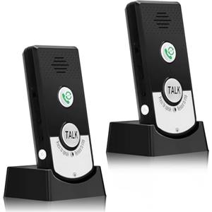 VINGVO Campanello Senza Fili Esterno, Impermeabile Bidirezionale Citofono Wireless, Interfono Casa Con Luce Indicatore 2 Basi, Citofono Senza Fili per Casa e Ufficio