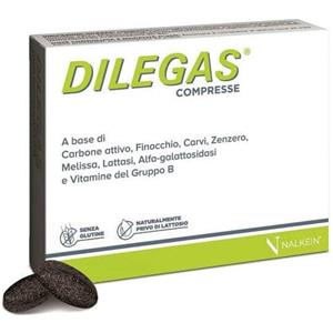 NALKEIN Dilegas - Integratore Digestivo con Carbone Attivo e Erbe, 30 Compresse