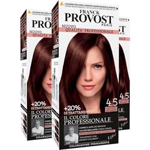 Franck Provost Tinta Permanente Riutilizzabile per Capelli con Trattamento di Bellezza Colorazione Professionale e Copertura Ottimale a Lunga Durata Colore 4.5 Castano mogano - 3 Tinte