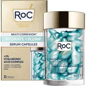 RoC Multi Correxion Hydrate & Plump Siero Viso in Capsule - 30 Capsule con Acido Ialuronico Puro al 3% per Idratazione e Rimpolpamento
