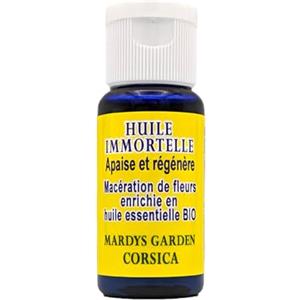 MARDYS GARDEN Olio di Elicriso Italiano (Helichrysum Italicum) 15ml. Fatto in Corsica. Pronto all'uso, macerato di fiori BIO con olio essenziale BIO di Elicriso