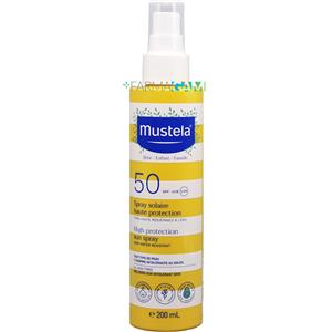 Mustela Latte Solare Spray SPF 50 200ml - Protezione Alta per Neonati e Bambini