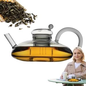 GENERIC Teiera In Vetro Con Infusore, Teiera Con Infusori Per Tè Sfuso | Bollitore Elettrico In Vetro Bollitore Da Tè In Vetro Con Cuscino Riscaldante | Teiera Calda Con Maniglia, Teiera Con Re