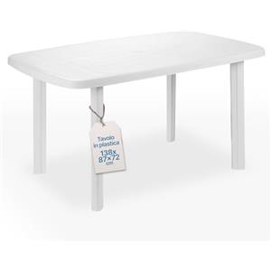 Tomaino - Tavolo Da Giardino In Plastica Quadrato - Tavolo Plastica Esterno per 6 Posti con Gambe Smontabili e Foro per Ombrellone - Tavolino da Esterno New Bianco