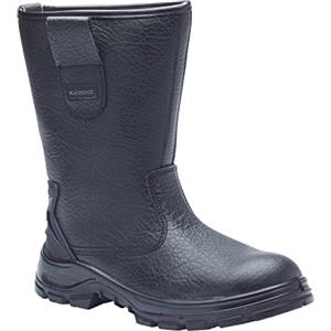 Blackrock S1-P SRC Stivali da lavoro Rigger di sicurezza, Uomo Donna Punta d'acciaio in pelle nera, Stivali da lavoro, Scarpe di sicurezza, Giardinaggio, Calzature da lavoro e di utilità, Edilizia