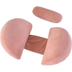 GKXLH Cuscino per gravidanza per dormire, cuscino per gravidanza, supporto per schiena, fianchi e gambe, cuscino premaman in morbido velluto, per donne incinte, rimovibile, regolabile, con federa (S,
