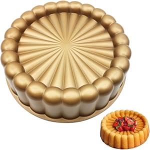 LYFJXX Charlotte - Stampo per torta in alluminio, 22,9 cm, accessorio da cucina, decorazione per Natale, matrimonio, San Valentino, 3D (forma di fiore)