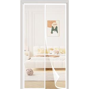 SAILIMAY Zanzariera Magnetica per Porte 120x230 cm, Tenda Zanzariera Porta Magnetica, Senza Foratura con Adesivo Forte, Protezione Insetti e Mosche, per Porte Balcone, Camper (Bianco)