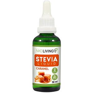 NKD Living Gocce di Stevia Liquid Pure 50ml - Pure Stevia, con sapore caramellato - con contagocce in vetro