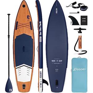 Eggory Tavola Paddle Surf Gonfiabile, 11' Stand Up Paddle Gonfiabile, Grande stabilità e resistenza, Adatta a Tutti i Livelli di difficoltà 180kg Max Supporto per Telecamera (azzurro)