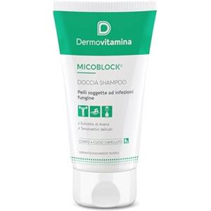 Dermovitamina Doccia Shampoo Antifungino Micoblock - Corpo e Capelli - Per Pelli Soggette a Infezioni Fungine - Bagnoschiuma Per Piscina e Palestra - Proteine d'Avena - 200 ml