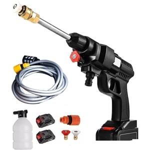 Generico Idropulitrice a batteria 42V 8000Mah Idropulitrice portatile con 2 batterie Idropulitrice ad alta pressione a batteria per il lavaggio di auto Pulizia di pavimenti