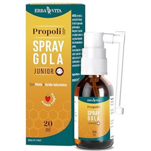 ERBA VITA Propoli EVSP® Spray Gola Junior integratore alimentare con Miele di Manuka e Acido ialuronico ideale per i più piccoli durante l'inverno - 20ml
