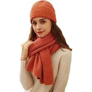 Winmany Cappello invernale lavorato a maglia da donna con sciarpa leopardata berretto berretto scaldacollo berretto da sci, Olivastro, taglia unica
