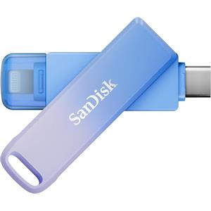 SanDisk Creator Phone Drive, 256GB (Chiavetta USB, Per iPhone/iPad, PC e Mac, Con connettori Lightning e USB-C, Velocità fino a 90 MB/s, include tre mesi di Adobe Lightroom, robusto involucro)