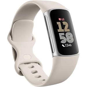 Fitbit by Google Charge 6 Activity tracker con abbonamento Premium di 6 mesi incluso, 7 giorni di durata della batteria, Google Wallet e Google Maps - Grigio creta / Alluminio grigio argento