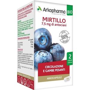 Arkopharma Arkocapsule Mirtillo - Integratore Alimentare in Capsule per il Microcircolo e Sollievo alle Gambe Pesanti - 40 Capsule