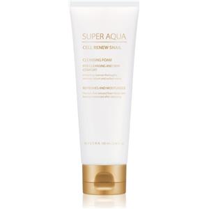 Missha Super Aqua Cell Renew Snail - Schiuma Detergente 100 ml con Estratto di Lumaca e Tè Verde