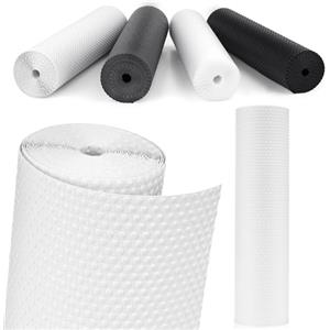 MooiFun Tappetino Antiscivolo, Rivestimento Cassetti, Non-Adesivo Eva Plastica Rotolo Carta per Mensola Frigorifero Tavolo Mobile Cucina Ripiani (Bianco/30cm x 305cm)