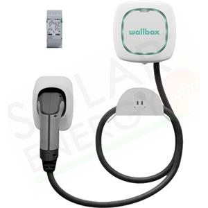 WALLBOX PULSAR PLUS 7.4 - STAZIONE DI RICARICA 7.4 KW BIANCA + CONTATORE + SUPPORTO PER CAVO 5M E CONNETTORE T2