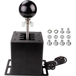 MUGE RACING USB Simulator Shifter, Compatible with Logitech G29 G27 G25 G920 Thrustmaster T300RS/GT Steering Wheel Sequential H Gear Shifter Compatible with ATS ETS Dust WRC Sim Racing Games 7+R