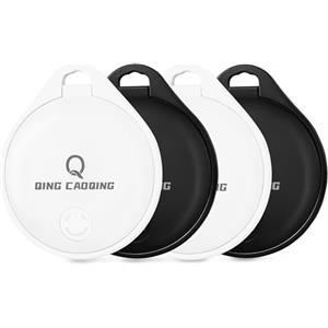 QING CAOQING Air Localizzatore Tag 4 Pezzo Dov'è App(solo iOS）, Air Tracker Finder Tag per Portafogli, Chiavi, Zaini, Bagagli, Batteria Sostituibile Portachiavi Inclusi