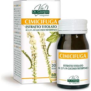Dr Giorgini Integratore Alimentare, Monocomponenti Erbe Cimicifuga Estratto Titolato al 2,5% in Glicosidi Triterpenici Pastiglie - 30 g