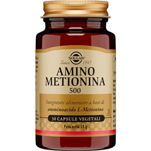 Solgar Amino Metionina 500 - Integratore Alimentare in Capsule Vegetali con L-Metionina Essenziale - 30 Capsule