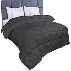 Utopia Bedding Invernale Piumone - Piumino una piazza e mezza- Piumino una piazza e mezza - Trapunta una piazza e mezza100% Microfibra in Fibra Cava (Grigio, 200 x 200 cm 350GSM)
