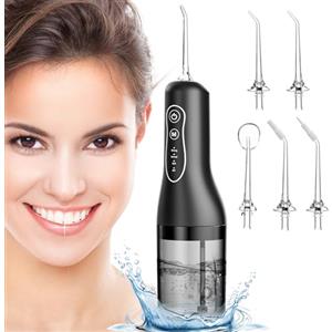 ETROBOT Idropulsore Dentale, 2025 Irrigatore Dentale Portatile, 4 Modalità E 5 Ugelli Water Flosser, IPX7 Impermeabile, Idropulsore per la cura e la pulizia del cavo orale