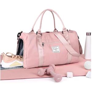 HYC00 Borsone Palestra Donna Uomo con Scomparto Scarpe Borsone da Viaggio Sportivo Borse da Palestra Grande per Donna Borsa Piscina Fitness Borsa per Ospedale Weekend Duffel Bag per Sport Viaggi,Rosa