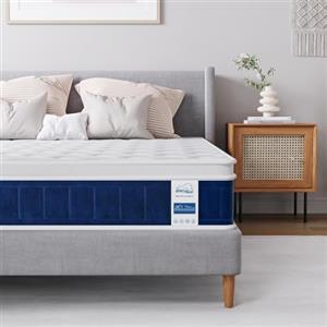 wowttrelax Materasso Singolo Ortopedico 90x190 25 cm, Materasso Memory Foam e Molle Insacchettate Singole, Anallergico e Antibatterico, Antiacaro e Traspirante