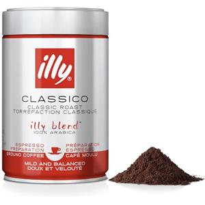 illy Caffè macinato per espresso Tostato CLASSICO, Barattolo da 250 Grammi