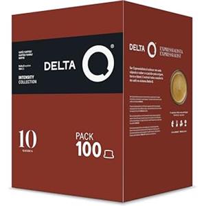 Delta Q - Cialde di Caffè Macinato Qalidus - 100 Cialde Intensità 10 Compatibili con le Macchine da Caffè Delta Q - Espresso Intenso con una Nota di Caramello