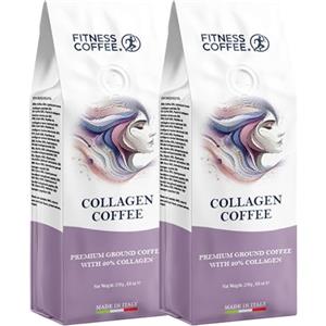 Fitness Coffee caffè con Collagene - 2 bags da 250gr di caffè macinato per Pelle, Ossa e Legamenti sani