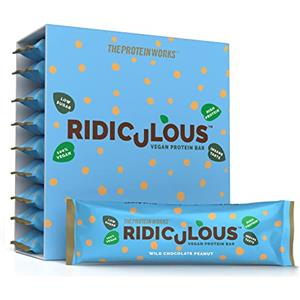 THE PROTEIN WORKS Barretta Proteica Vegana Ridiculous, 100% Vegetale, Senza Olio Di Palma, Confezione da 9