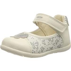 Geox B Elthan Girl B, Primi Passi Bimba 0-24, Bianco/Argento (White/Silver), 20 EU