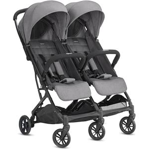 Inglesina Twin Sketch Passeggino Gemellare, Grigio, Ultraleggero, Compatto, per Gemelli o Fratelli e Sorelle, Adatto fino a 15 kg per bambino