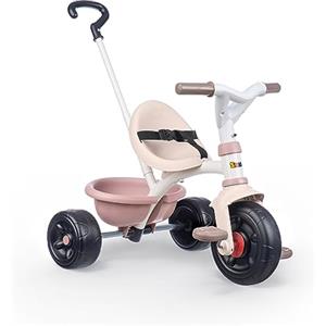 Smoby - Triciclo Be Fun Rosa, 7600740335, evolutivo, con struttura in metallo, asta parentale removibile, + 15 mesi